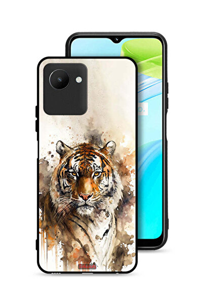 Tolwak غطاء حماية Realme C30s بتصميم فن تجريدي من جلد الفهد