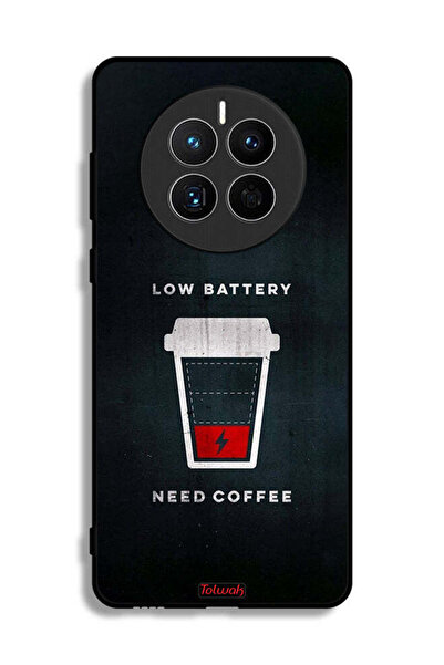 Tolwak Huawei Mate 50E Protective Case Cover Low Battery Need Coffee