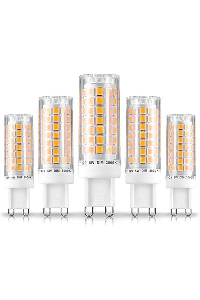 Generic G9 LED Bulb, 5W, Warm White (3000K), 100% Dimmable, AC220-240V Pack of 5