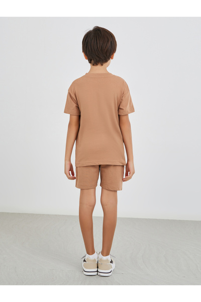 Styli Slogan Print Round Neck T-Shirt and Shorts Set