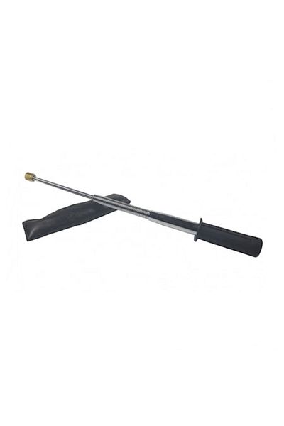 dalimag Baston telescopic din otel, 3 elementi, 47 cm, flexibil, maner cauciuc, argintiu