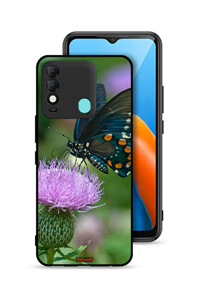 Tolwak غطاء حماية لهاتف تكنو سبارك 8 بتصميم فراشة على زهرة