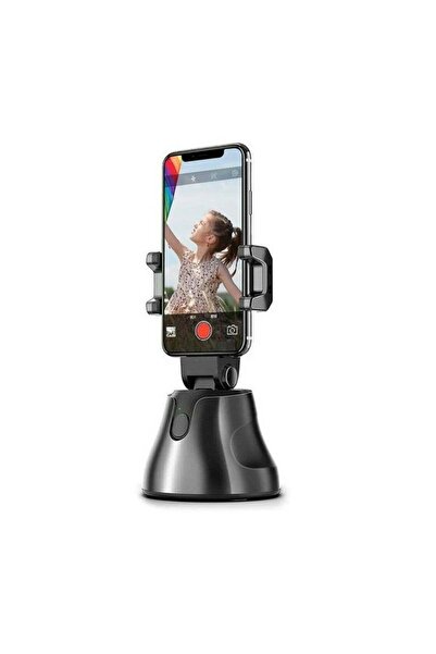 divendi-ro Suport automat pentru telefon cu urmărire, cameră, difuzor, Bluetooth, 360°, portabil, negru