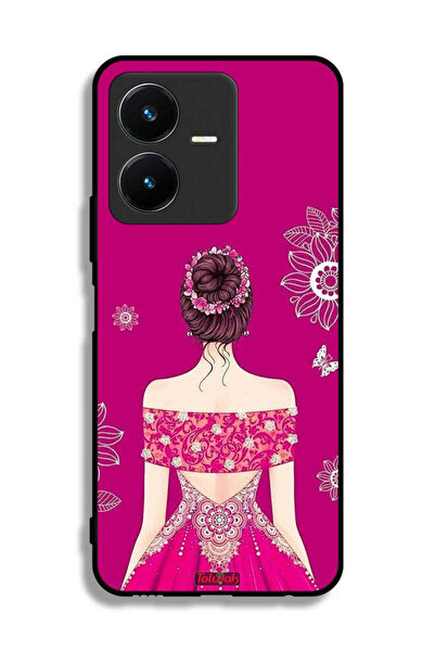 Tolwak غطاء حماية لهاتف Vivo Y22 بتصميم فتاة وزهور