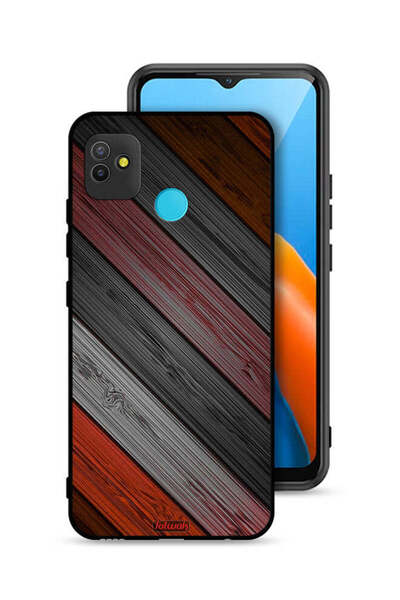 Tolwak Tecno Pop 5 Protective Case Cover Colored Wooden Pattern