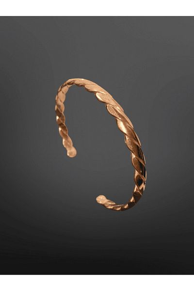 FM Twisted Model Bright and Stylish Trend Copper Bracelet |   Traditional and Natural