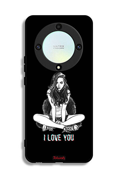 Tolwak غطاء حماية لهاتف Honor X9a - رسم "أحبك"