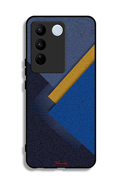 Tolwak غطاء حماية لهاتف Vivo S16e بنقشة مثلثات جلدية