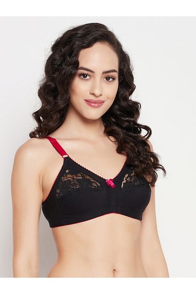 Clovia By Styli Pack of 2 - Lace Insert Non-Padded Non-Wired Full Coverage Bra