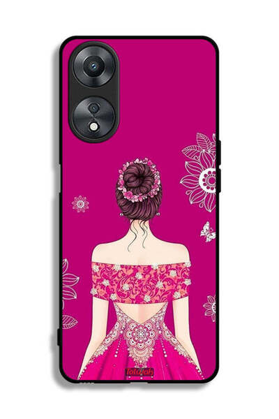 Tolwak غطاء حماية لهاتف Oppo A58 5G برسومات فتاة وزهور