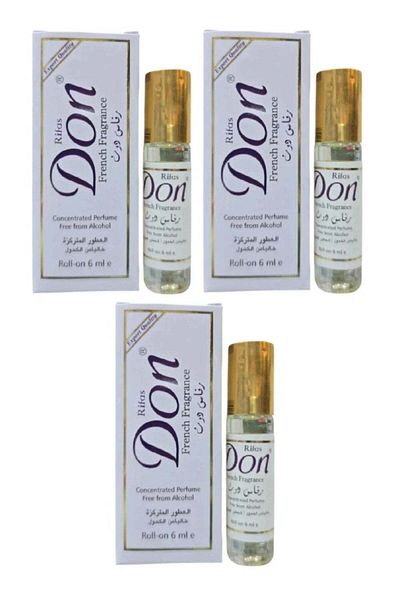 Don Reves Don French Roll-On Alcohol-Free Perfume Set - White 3×6ml (Three Pieces)