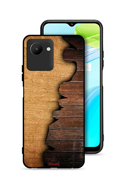 Tolwak غطاء حماية لهاتف Realme C30s بنمط خشبي عتيق