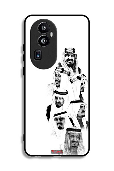 Tolwak غطاء حماية لهاتف أوبو رينو 10 برو بلس - فن ملوك السعودية - أبيض وأسود