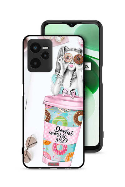Tolwak Realme C35 Protective Case Cover Donut Worry Girl
