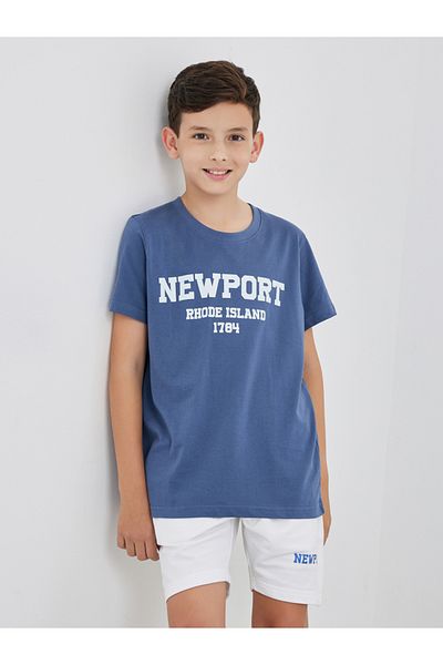 Styli Boys Typography Print Short Sleeve T-Shirt and Shorts Set