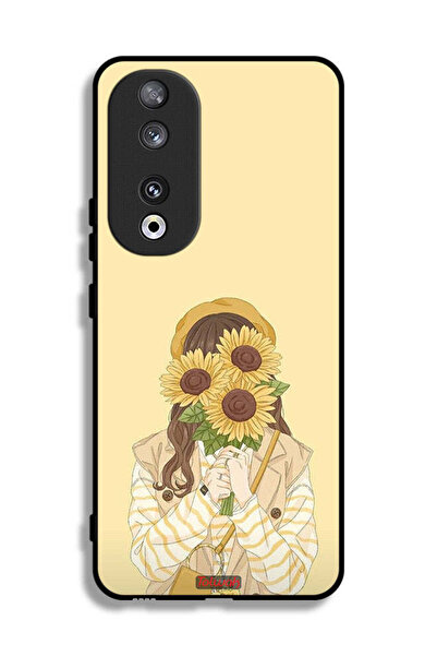 Tolwak غطاء حماية لهاتف Honor 90 بغطاء وجه مزين برسومات عباد الشمس