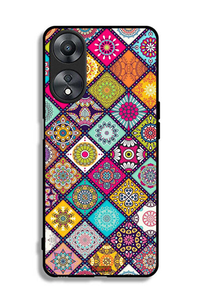 Tolwak غطاء حماية لهاتف Oppo A58 5G بنمط مربعات ماندالا