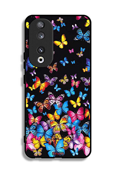 Tolwak غطاء حماية لهاتف Honor 90 بنقشة فراشات ملونة