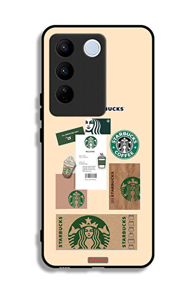 Tolwak Vivo V27 Pro Protective Case Cover Coffee Sticker