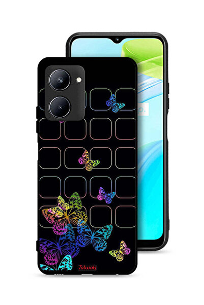 Tolwak Realme C33 Protective Case Cover Colorful Butterflies