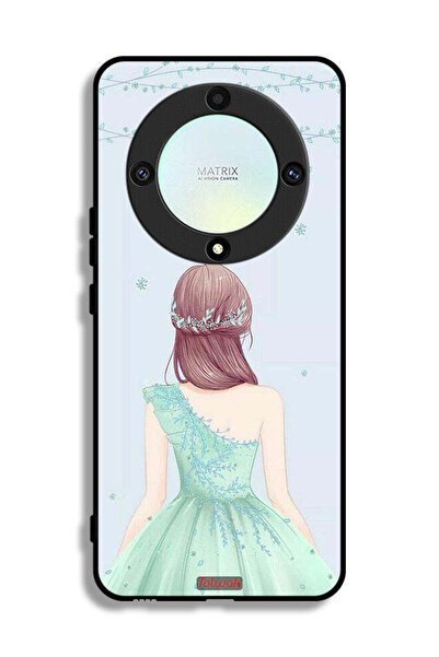 Tolwak غطاء حماية لهاتف Honor X9a - فتاة لطيفة ترتدي فستانًا مزهرًا