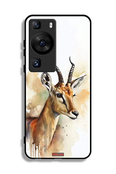 Tolwak غطاء حماية لهاتف هواوي P60 Pro بتصميم فن تجريدي من الغزلان