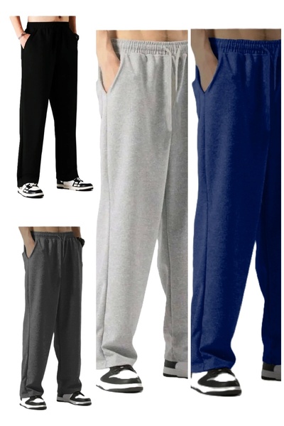 FİTGO Women's 4-Piece Straight Leg Sweatpants