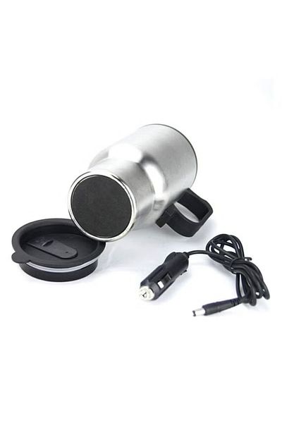 DLC Car Electric Heating Mug - 450ml Stainless Steel Travel Kettle for Coffee & Tea
