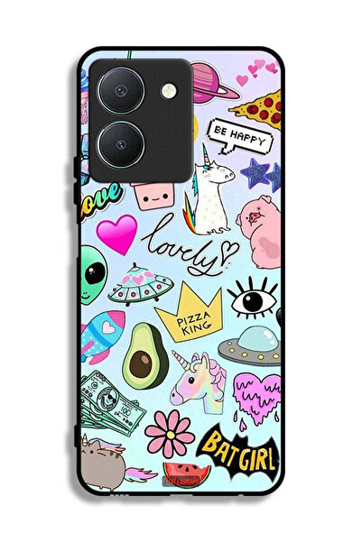 Tolwak Vivo Y36 5G Protective Case Cover Lovely Stickers