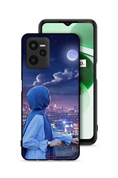 Tolwak Realme C35 Protective Case Cover Looking At Moon Hijab Girl