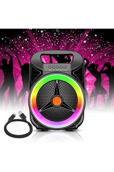 divendi-ro Portable Speaker with RGB light, CS-0604, with speaker 6.5", USB, 8W, Black