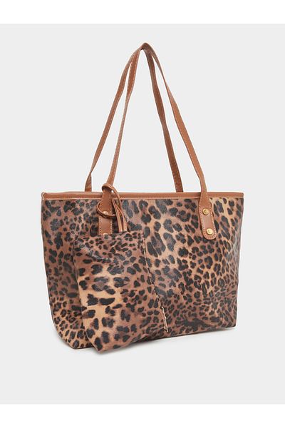 Styli Leopard Print Tote Bag with Dual Handle
