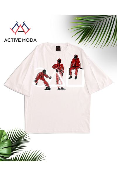 ACTIVE MODA -Men's Cotton Printed Squid Game Icon Short Sleeve Tshirt Oversize Big Size