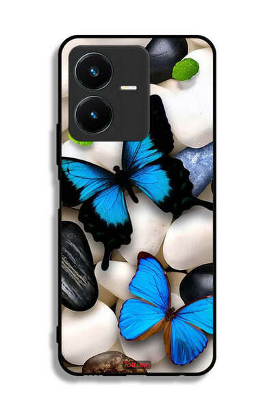 Tolwak غطاء حماية لهاتف Vivo Y22s بنقشة فراشات على أحجار