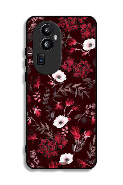 Tolwak غطاء حماية لهاتف Oppo Reno10 Pro Plus بنقشة زهور صغيرة وأوراق استوائية