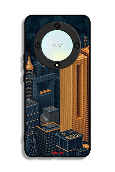 Tolwak غطاء حماية لهاتف Honor X9a برسومات مباني فنية