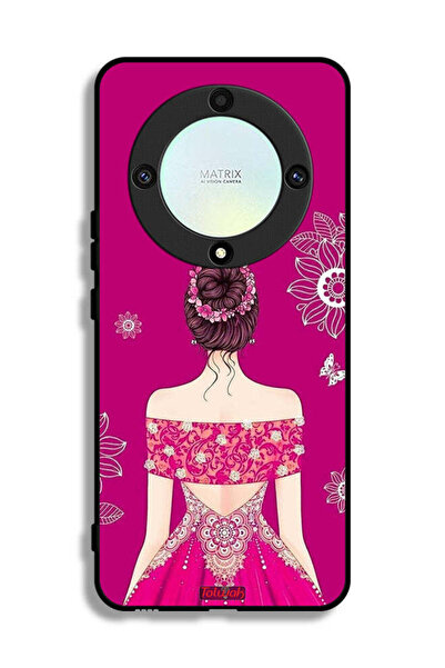 Tolwak غطاء حماية لهاتف Honor X9a بتصميم فتاة وزهور