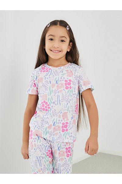 Styli All-Over Print Short Sleeve T-Shirt and Pyjama Set