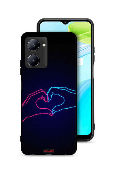 Tolwak Realme C33 Protective Case Cover Touching Hand Making Heart