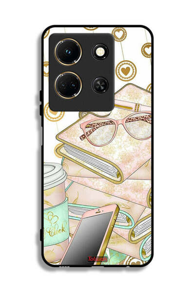 Tolwak غطاء حماية لهاتف Infinix Note 30 بتصميم نظارات على الكتب