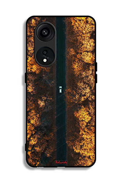 Tolwak غطاء حماية لهاتف Oppo Reno 8T 5G بطبعة طريق في أشجار الخريف