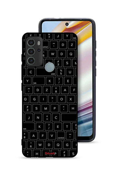 Tolwak غطاء حماية لهاتف موتورولا موتو جي 60 إس بنقشة مفاتيح لوحة مفاتيح عشوائية