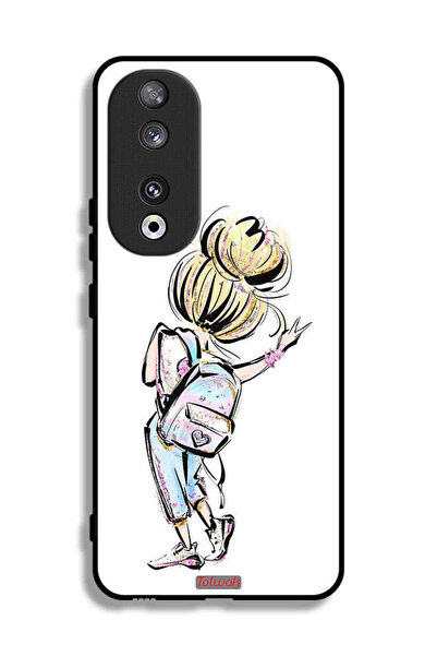 Tolwak غطاء حماية لهاتف Honor 90 بتصميم فتاة العودة إلى المدرسة