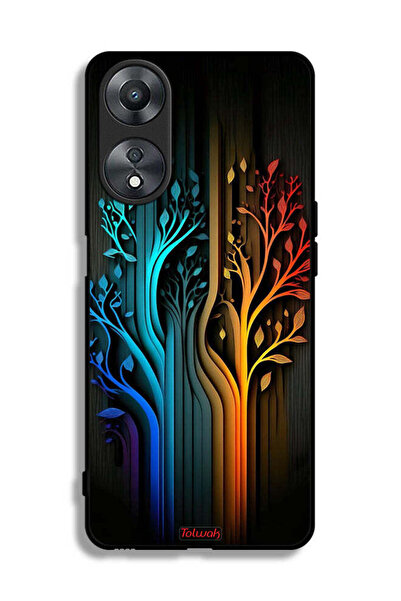 Tolwak غطاء حماية لهاتف Oppo A58 5G برسومات أوراق الشجر