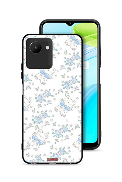Tolwak غطاء حماية لهاتف Realme C30s عليه صورة دب تيدي لطيف وزهور