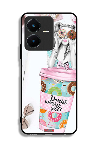 Tolwak Vivo Y22s Protective Case Cover Donut Worry Girl
