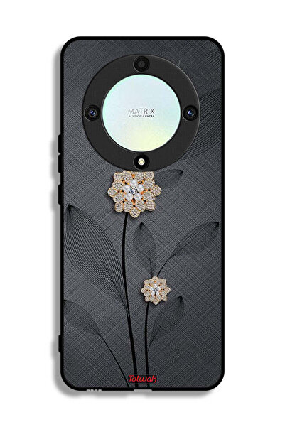 Tolwak غطاء حماية لهاتف Honor X9a - تصميم زهور ماسية