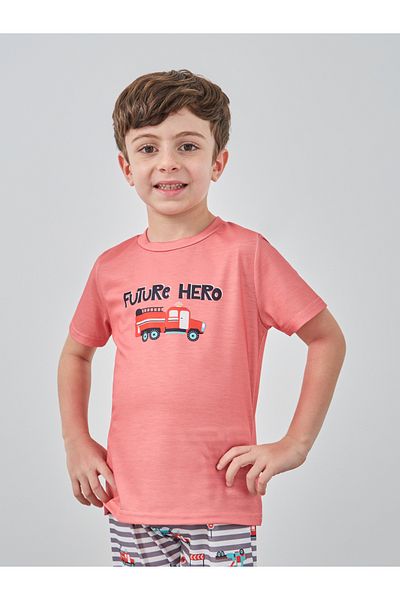 Styli Graphic Print T-Shirt and Striped Pyjama Set