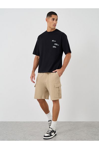 Jack & Jones Solid Mid Rise Shorts with Cargo Pockets