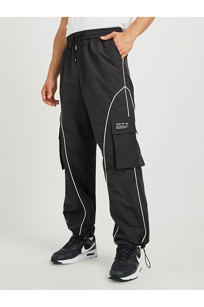 Styli Relaxed Fit Open Hem Cargo Joggers with Piping Detail